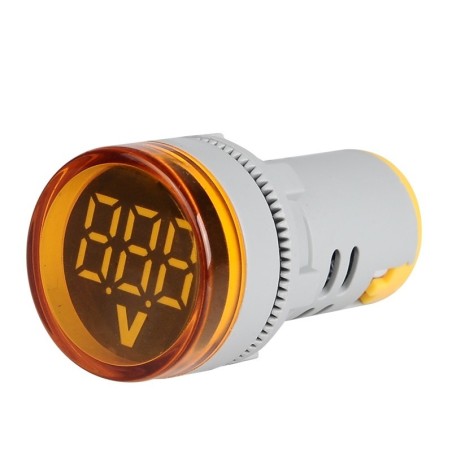 Voltmetru digital cu LED și afișaj luminos – Indicator de tensiune AC 60-500V, GALBEN